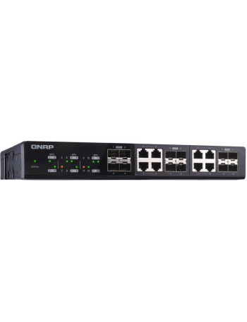 QNAP QSW-1208-8C switch de rede Não-gerido Nenhum Preto