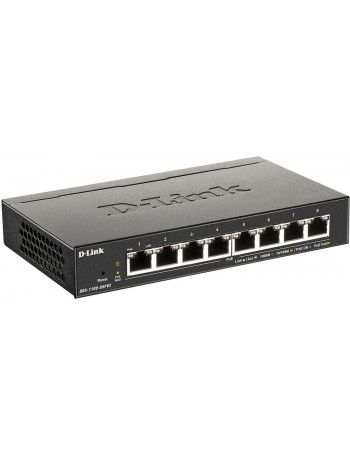 D-Link DGS-1100-08PV2 switch de rede Gerido L2 L3 Gigabit Ethernet (10 100 1000) Power over Ethernet (PoE) Preto