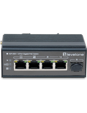 LevelOne IGP-0501 switch de rede Gigabit Ethernet (10 100 1000) Power over Ethernet (PoE) Preto