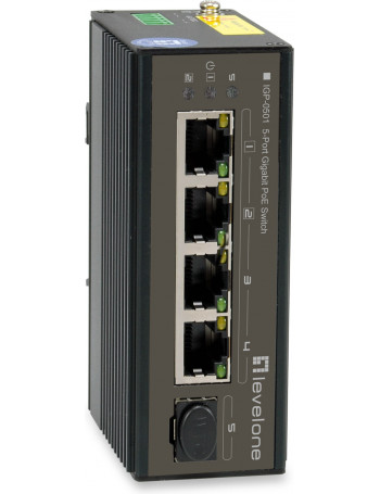 LevelOne IGP-0501 switch de rede Gigabit Ethernet (10 100 1000) Power over Ethernet (PoE) Preto