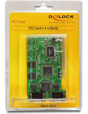 DeLOCK PCI Card 4x Serial placa adaptador de interface