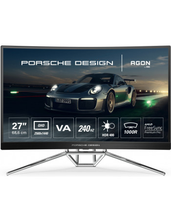AOC Porsche PD27 LED display 68,6 cm (27") 2560 x 1440 pixels 2K Ultra HD Preto