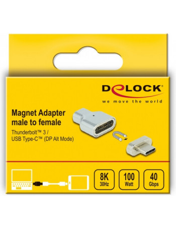 DeLOCK 66433 adaptador para cabos Thunderbolt 3  USB C Prateado