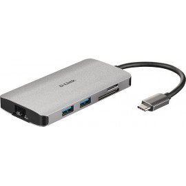 D-Link DUB-M810 base & duplicador de portas Com fios Thunderbolt 3 Prateado