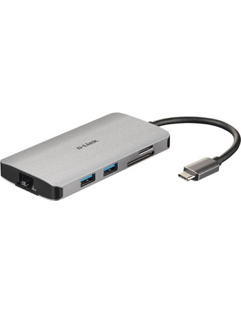 D-Link DUB-M810 base & duplicador de portas Com fios Thunderbolt 3 Prateado