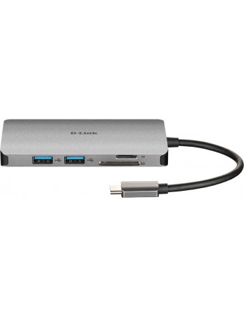 D-Link DUB-M810 base & duplicador de portas Com fios Thunderbolt 3 Prateado