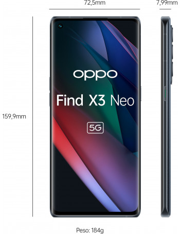 OPPO Find X3 Neo 16,6 cm (6.55") Dual SIM ColorOS 11.1 5G USB Type-C 12 GB 256 GB 4500 mAh Preto
