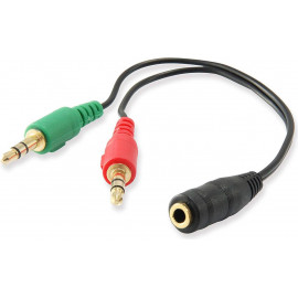 Ewent EC1642 cabo de áudio 0,15 m 3.5mm 2 x 3.5mm Preto, Verde, Vermelho