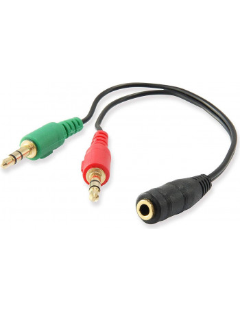 Ewent EC1642 cabo de áudio 0,15 m 3.5mm 2 x 3.5mm Preto, Verde, Vermelho