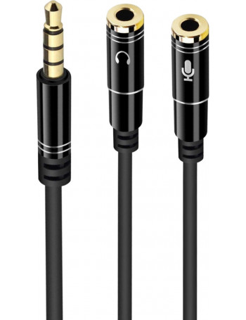 Ewent EC1641 cabo de áudio 0,3 m 3.5mm 2 x 3.5mm Preto