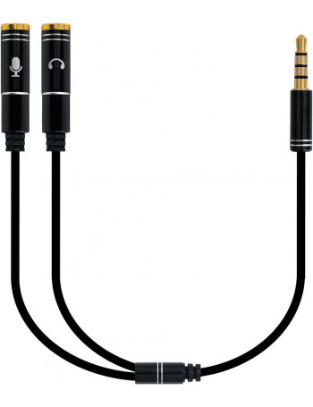 Ewent EC1641 cabo de áudio 0,3 m 3.5mm 2 x 3.5mm Preto