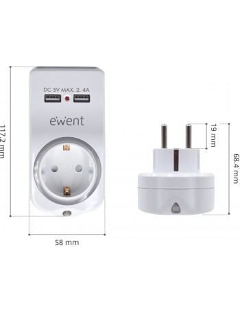 Ewent EW1225 carregador de dispositivos móveis Branco Interior