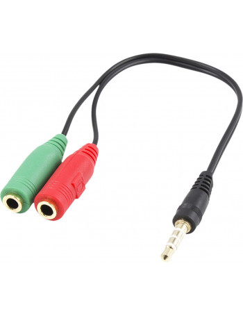 Ewent EC1640 cabo de áudio 0,15 m 3.5mm 2 x 3.5mm Preto, Verde, Vermelho