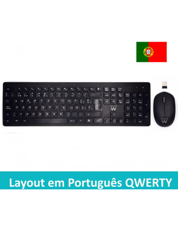 Ewent EW3258 teclado QWERTY Português Preto