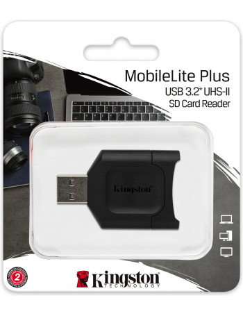 Kingston Technology MobileLite Plus leitor de cartões USB 3.2 Gen 1 (3.1 Gen 1) Type-A Preto