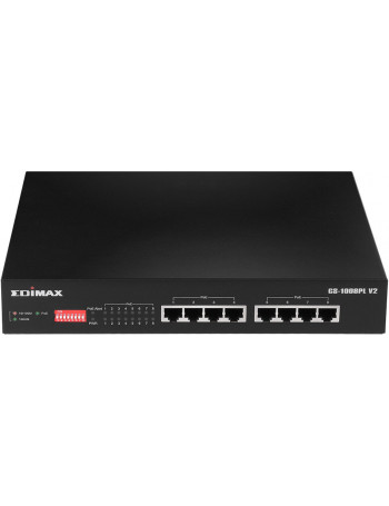 Edimax GS-1008PL V2 switch de rede Gerido L2 Gigabit Ethernet (10 100 1000) Power over Ethernet (PoE) 1U Preto
