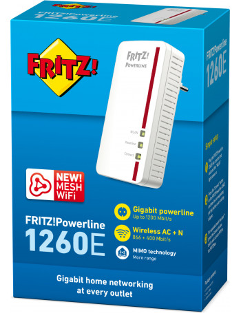 FRITZ! Powerline 1260E 1200 Mbit s Ethernet LAN Wi-Fi Branco 1 unidade(s)