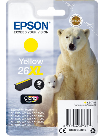 Epson Polar bear C13T26344012 tinteiro 1 unidade(s) Original Rendimento alto (XL) Amarelo