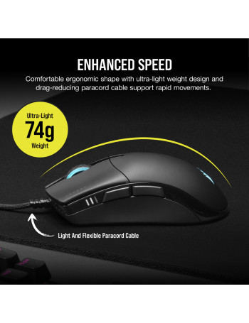 Corsair SABRE RGB PRO rato Mão direita USB Type-A Ótico 18000 DPI