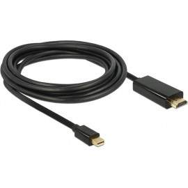 DeLOCK 83698 adaptador de cabo de vídeo 1 m Mini DisplayPort HDMI Preto