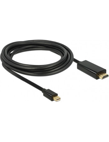 DeLOCK 83698 adaptador de cabo de vídeo 1 m Mini DisplayPort HDMI Preto