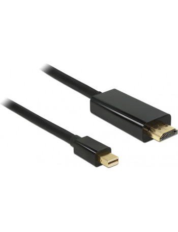 DeLOCK 83698 adaptador de cabo de vídeo 1 m Mini DisplayPort HDMI Preto