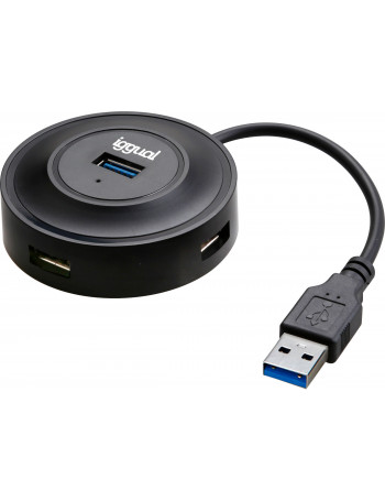 iggual IGG316672 hub de interface USB 3.2 Gen 1 (3.1 Gen 1) Type-A 5000 Mbit s Preto