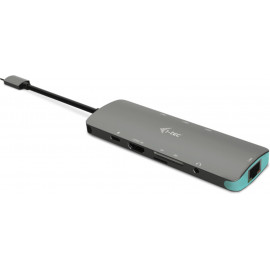 i-tec Metal C31NANODOCKLANPD base & duplicador de portas Com fios USB 3.2 Gen 1 (3.1 Gen 1) Type-C Prateado, Turquesa