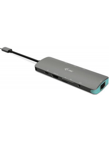 i-tec Metal C31NANODOCKLANPD base & duplicador de portas Com fios USB 3.2 Gen 1 (3.1 Gen 1) Type-C Prateado, Turquesa