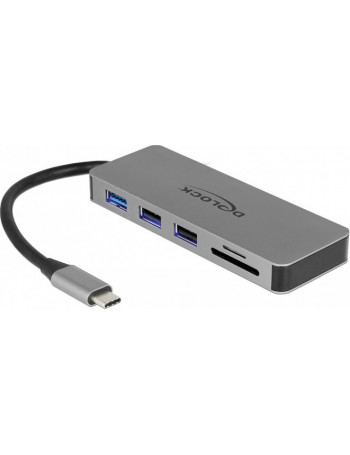 DeLOCK 87743 hub de interface USB 3.2 Gen 1 (3.1 Gen 1) Type-C Cinzento