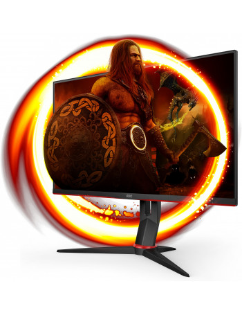 AOC 24G2SU BK monitor de ecrã 60,5 cm (23.8") 1920 x 1080 pixels Full HD Preto, Vermelho