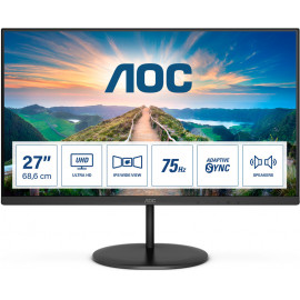 AOC V4 U27V4EA monitor de ecrã 68,6 cm (27") 3840 x 2160 pixels 4K Ultra HD LED Preto