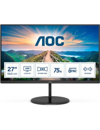 AOC V4 U27V4EA monitor de ecrã 68,6 cm (27") 3840 x 2160 pixels 4K Ultra HD LED Preto