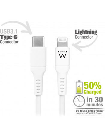 Ewent EW9915 cabo Lightning 1 m Branco