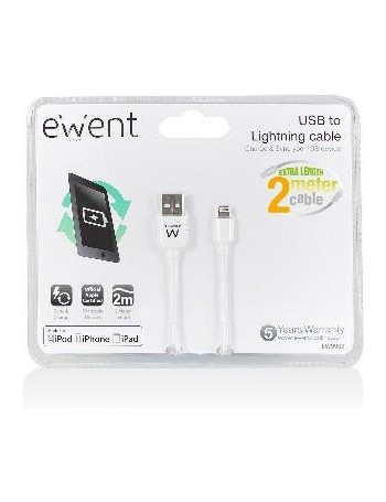 Ewent EW9902 cabo Lightning 2 m Branco