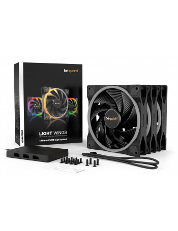 be quiet! Light Wings | 140mm PWM Triple Pack high-speed Caixa de computador Ventoinha 14 cm Preto 3 unidade(s)