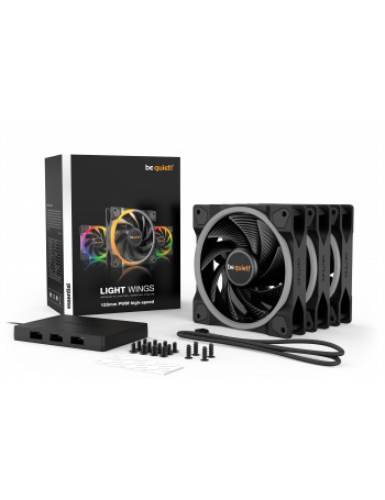 be quiet! Light Wings | 120mm PWM Triple Pack high-speed Caixa de computador Ventoinha 12 cm Preto 3 unidade(s)