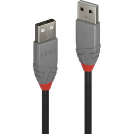 Lindy 36691 cabo USB 0,5 m USB 2.0 USB A Preto, Cinzento