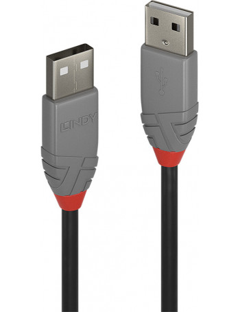 Lindy 36691 cabo USB 0,5 m USB 2.0 USB A Preto, Cinzento