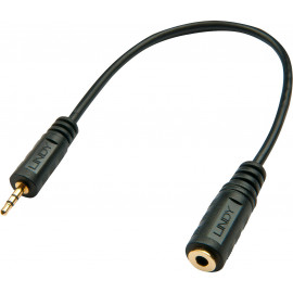Lindy 35698 cabo de áudio 0,2 m 2.5mm 3.5mm Preto