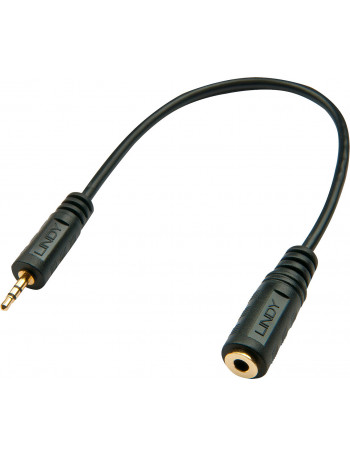 Lindy 35698 cabo de áudio 0,2 m 2.5mm 3.5mm Preto
