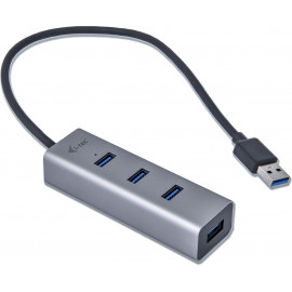 i-tec Metal U3HUBMETAL403 hub de interface USB 3.2 Gen 1 (3.1 Gen 1) Type-A 5000 Mbit s Cinzento