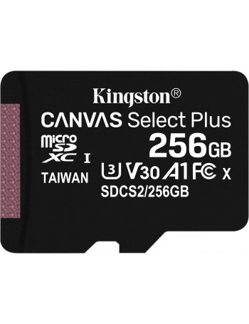 Kingston Technology Canvas Select Plus cartão de memória 256 GB MicroSDXC UHS-I Classe 10