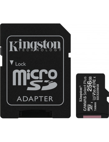 Kingston Technology Canvas Select Plus cartão de memória 256 GB MicroSDXC UHS-I Classe 10