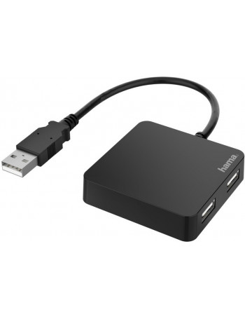 Hama 00200121 hub de interface USB 2.0 480 Mbit s Preto