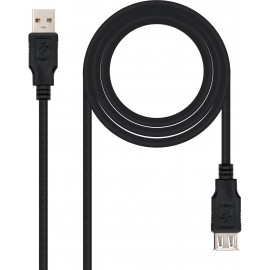 Nanocable 10.01.0202-BK cabo USB 1 m USB 2.0 USB A Preto