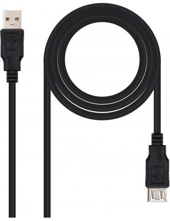 Nanocable 10.01.0202-BK cabo USB 1 m USB 2.0 USB A Preto