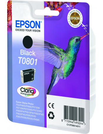 Epson Hummingbird Tinteiro Preto T0801 Tinta Claria Photographic (c alarme RF+AM)