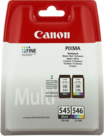 Canon PG-545 CL-546 Multipack tinteiro 2 unidade(s) Original Preto, Ciano, Magenta, Amarelo