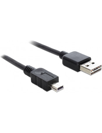 DeLOCK 3m USB 2.0 A - mini USB m m cabo USB USB A Mini-USB A Preto